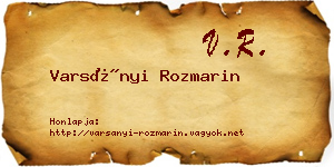 Varsányi Rozmarin névjegykártya